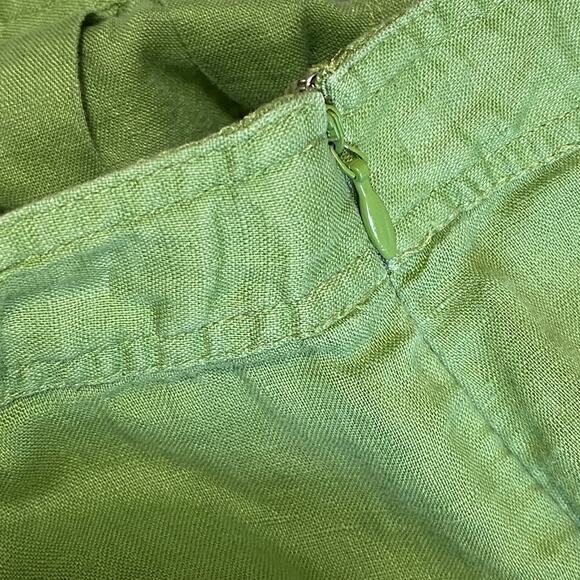 Ann Taylor Green White Floral Embroidered Linen Skirt Women's Size 0 Petite 0P - Picture 6 of 9